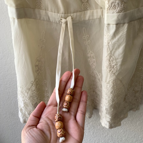 Chaser White Lace Surplice Drawstring Romper M - Picture 9 of 15